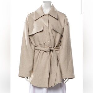 Frankie Shop Wool Blend Belted Utility Jacket